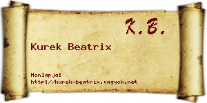Kurek Beatrix névjegykártya